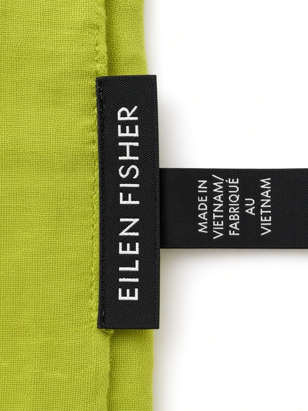 Eileen Fisher Lime Green Linen Cropped Pants - Picture 6 of 7